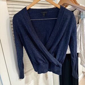 J.Crew Wrap Sweater, Shimmery, Metallic, Shiny, Size S